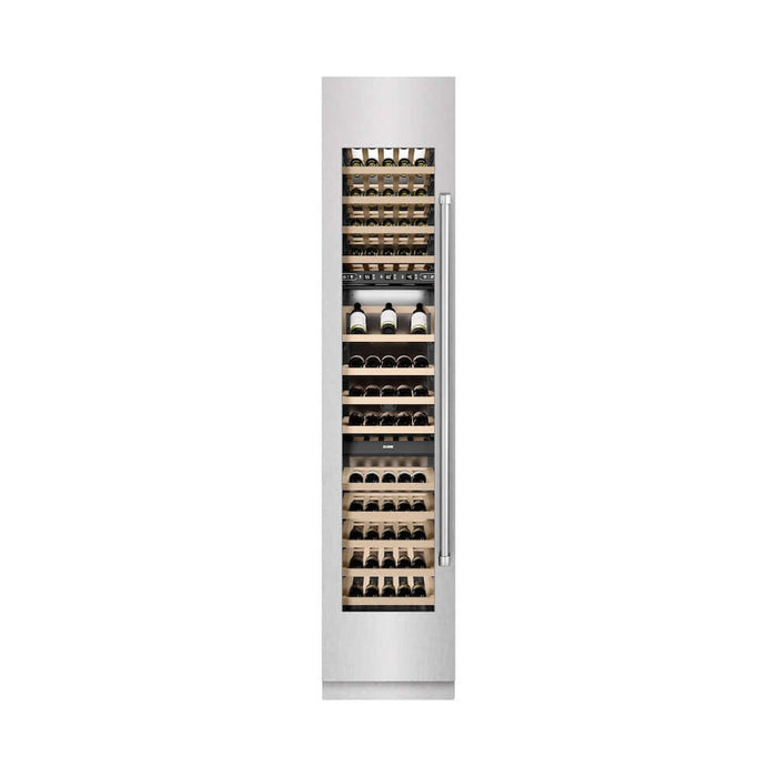 ZLINE 18 in. 9.0 cu. ft. Triple Zone 68 Bottle Left Hinge Column Wine Cooler in Satin Stainless Steel (RCWVL-SN-18)