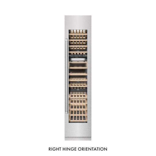 ZLINE 18 in. 9.0 cu. ft. Triple Zone 68 Bottle Right Hinge Column Wine Cooler in Satin Stainless Steel (RCWVR-SN-18)