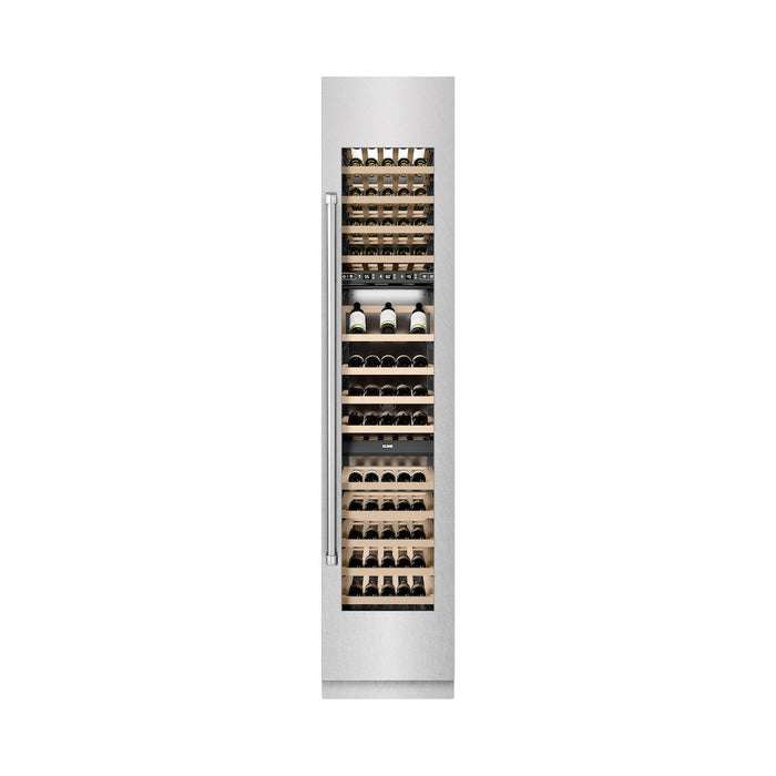ZLINE 18 in. 9.0 cu. ft. Triple Zone 68 Bottle Right Hinge Column Wine Cooler in Satin Stainless Steel (RCWVR-SN-18)