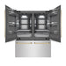ZLINE Autograph Edition 60 in. 32.2 cu. ft. French Door Built-In Bottom Freezer Refrigerator with Water Dispenser and Ice Maker in Satin Stainless Steel with Graphite Gray Interior and Champagne Bronze Accents (GRBIVZ-SN-60-CB)
