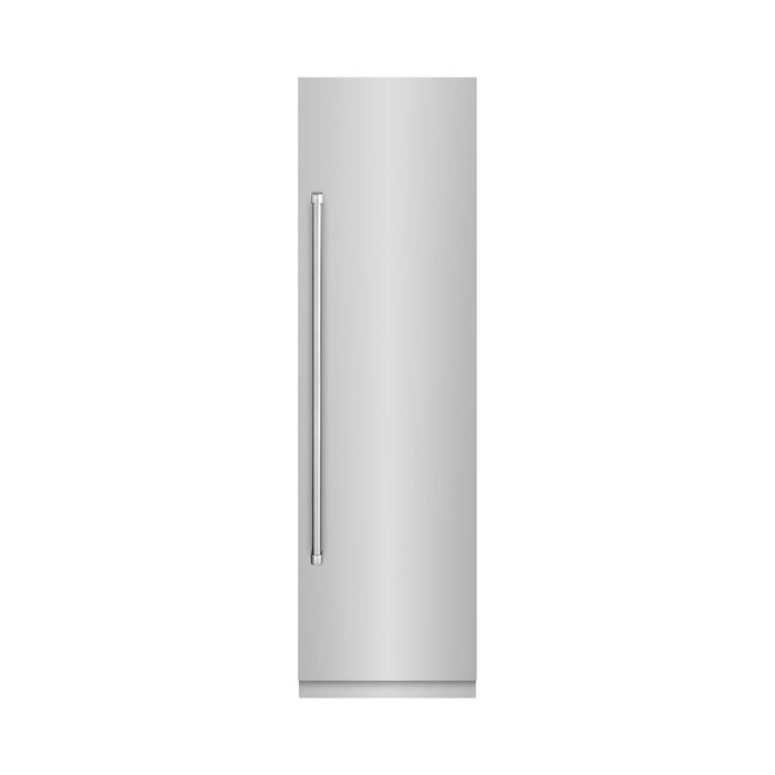 ZLINE 24 in. 12.5 cu. ft. Column Refrigerator in Stainless Steel with Graphite Gray Interior (RCRV-304-24)