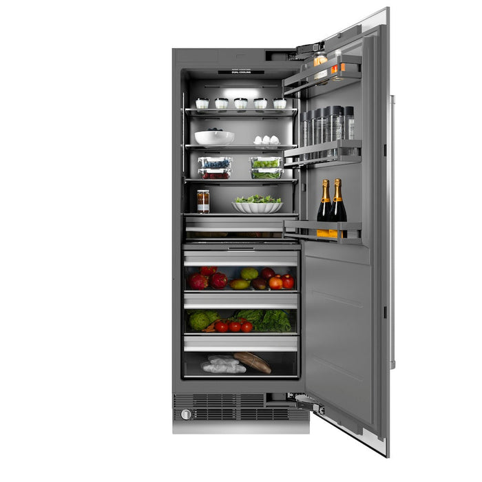 ZLINE 30 in. 16.7 cu. ft. Column Refrigerator in Stainless Steel with Graphite Gray Interior (RCRV-304-30)