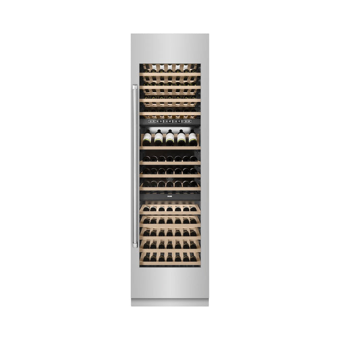 ZLINE 24 in. 12.4 cu. ft. Triple Zone 100 Bottle Column Wine Cooler in Stainless Steel (RCWV-304-24)