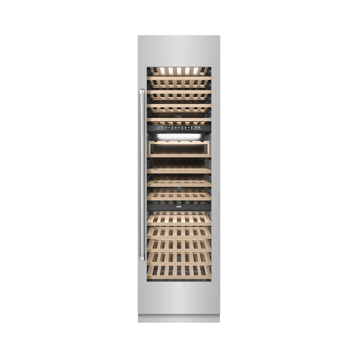 ZLINE 24 in. 12.4 cu. ft. Triple Zone 100 Bottle Column Wine Cooler in Stainless Steel (RCWV-304-24)