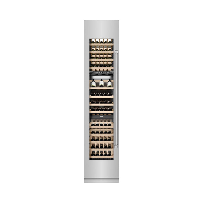 ZLINE 18 in. 9.0 cu. ft. Triple Zone 68 Bottle Left Hinge Column Wine Cooler in Stainless Steel (RCWVL-304-18)