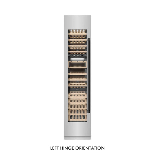 ZLINE Autograph Edition 18 in. 9.0 cu. ft. Triple Zone 68 Bottle Left Hinge Column Wine Cooler in Stainless Steel with Matte Black Accents (RCWVLZ-30418-MB)