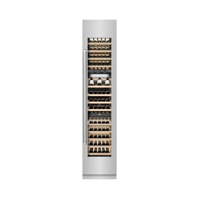 ZLINE 18 in. 9.0 cu. ft. Triple Zone 68 Bottle Right Hinge Column Wine Cooler in Stainless Steel (RCWVR-304-18)