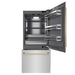 ZLINE Autograph Edition 36 in. 19.8 cu. ft. Built-In Bottom Freezer Refrigerator with Water Dispenser and Ice Maker in Stainless Steel with Graphite Gray Interior and Polished Gold Accents (GRBITZ-304-36G)