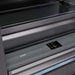 ZLINE Autograph Edition 36 in. 19.8 cu. ft. Built-In Bottom Freezer Refrigerator with Water Dispenser and Ice Maker in Stainless Steel with Graphite Gray Interior and Polished Gold Helix Handles (GRBITZ-30436KG)