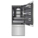 ZLINE Autograph Edition 36 in. 19.8 cu. ft. Built-In Bottom Freezer Refrigerator with Water Dispenser and Ice Maker in Stainless Steel with Graphite Gray Interior and Polished Nickel Helix Handles (GRBITZ-30436KPN)