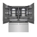 ZLINE 60 in. 32.2 cu. ft. French Door Built-In Bottom Freezer Refrigerator with Water Dispensers and Ice Makers in Stainless Steel with Graphite Gray Interior (GRBIV-304-60)