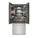 ZLINE Autograph Edition 36 in. 19.6 cu. ft. French Door Built-In Bottom Freezer Refrigerator with Water Dispenser and Ice Maker in Stainless Steel with Graphite Gray Interior and Polished Gold Accents (GRBIVZ-304-36G)