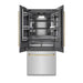 ZLINE Autograph Edition 36 in. 19.6 cu. ft. French Door Built-In Bottom Freezer Refrigerator with Water Dispenser and Ice Maker in Stainless Steel with Graphite Gray Interior and Polished Gold Accents (GRBIVZ-304-36G)