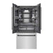 ZLINE Autograph Edition 36 in. 19.6 cu. ft. French Door Built-In Bottom Freezer Refrigerator with Water Dispenser and Ice Maker in Stainless Steel with Graphite Gray Interior and Matte Black Accents (GRBIVZ-304-36MB)