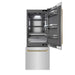 ZLINE Autograph Edition 30 in. 16.1 cu. ft. Built-In Bottom Freezer Refrigerator with Water Dispenser and Ice Maker in Stainless Steel with Graphite Gray Interior and Champagne Bronze Helix Handles (GRBIVZ-30430KCB)