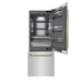 ZLINE Autograph Edition 30 in. 16.1 cu. ft. Built-In Bottom Freezer Refrigerator with Water Dispenser and Ice Maker in Stainless Steel with Graphite Gray Interior and Polished Gold Helix Handles (GRBIVZ-30430KG)