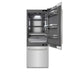 ZLINE Autograph Edition 30 in. 16.1 cu. ft. Built-In Bottom Freezer Refrigerator with Water Dispenser and Ice Maker in Stainless Steel with Graphite Gray Interior and Polished Nickel Helix Handles (GRBIVZ-30430KPN)