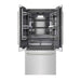 ZLINE Autograph Edition 36 in. 19.6 cu. ft. French Door Built-In Bottom Freezer Refrigerator with Water Dispenser and Ice Maker in Stainless Steel with Graphite Gray Interior and Polished Nickel Helix Handles (GRBIVZ-30436KPN)