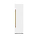 ZLINE Autograph Edition 24 in. 12.5 cu. ft. Column Refrigerator in White Matte with Graphite Gray Interior and Champagne Bronze Accents (RCRVZ-WM-24-CB)