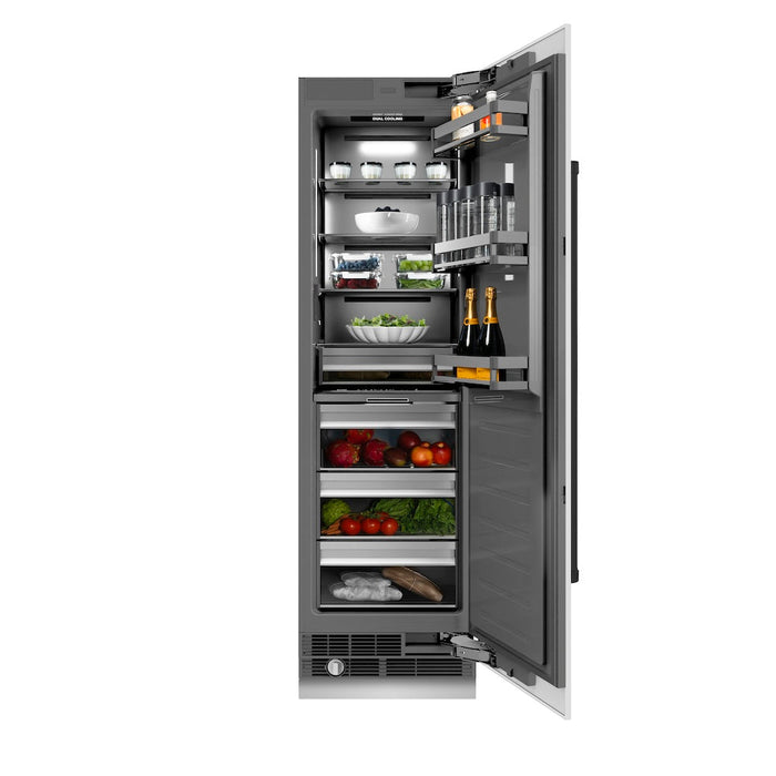 ZLINE Autograph Edition 24 in. 12.5 cu. ft. Column Refrigerator in White Matte with Graphite Gray Interior and Matte Black Accents (RCRVZ-WM-24-MB)