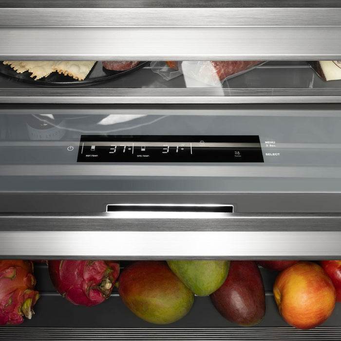 ZLINE Autograph Edition 30 in. 16.7 cu. ft. Column Refrigerator in White Matte with Graphite Gray Interior and Champagne Bronze Accents (RCRVZ-WM-30-CB)
