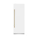 ZLINE Autograph Edition 30 in. 16.7 cu. ft. Column Refrigerator in White Matte with Graphite Gray Interior and Polished Gold Accents (RCRVZ-WM-30-G)
