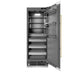ZLINE Autograph Edition 30 in. 16.7 cu. ft. Column Refrigerator in White Matte with Graphite Gray Interior and Polished Gold Accents (RCRVZ-WM-30-G)