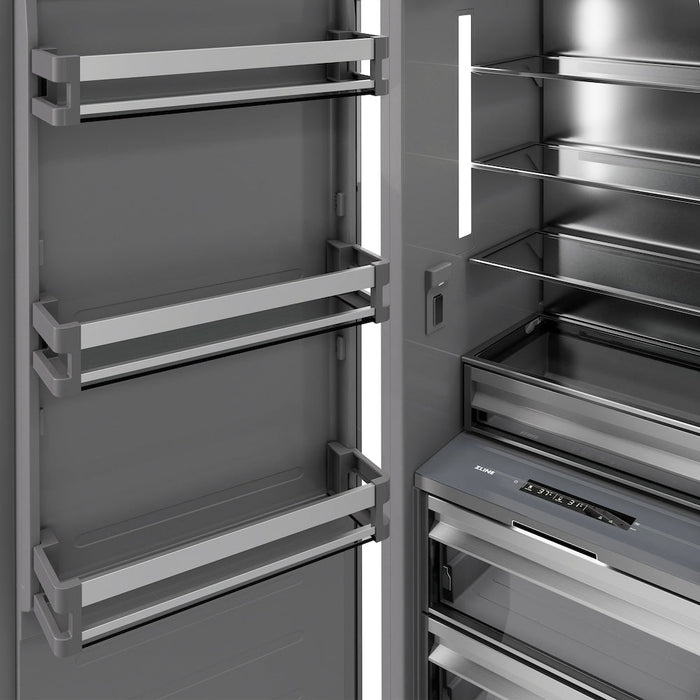 ZLINE Autograph Edition 30 in. 16.7 cu. ft. Column Refrigerator in White Matte with Graphite Gray Interior and Matte Black Accents (RCRVZ-WM-30-MB)
