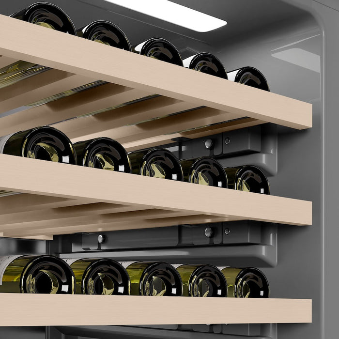 ZLINE 24 in. 12.4 cu. ft. Triple Zone 100 Bottle Column Wine Cooler in White Matte (RCWV-WM-24)