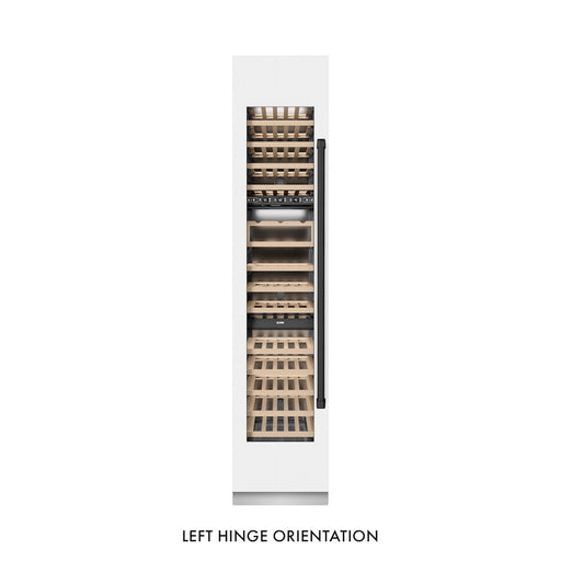 ZLINE Autograph Edition 18 in. 9.0 cu. ft. Triple Zone 68 Bottle Left Hinge Column Wine Cooler in White Matte with Matte Black Accents (RCWVLZ-WM-18-MB)