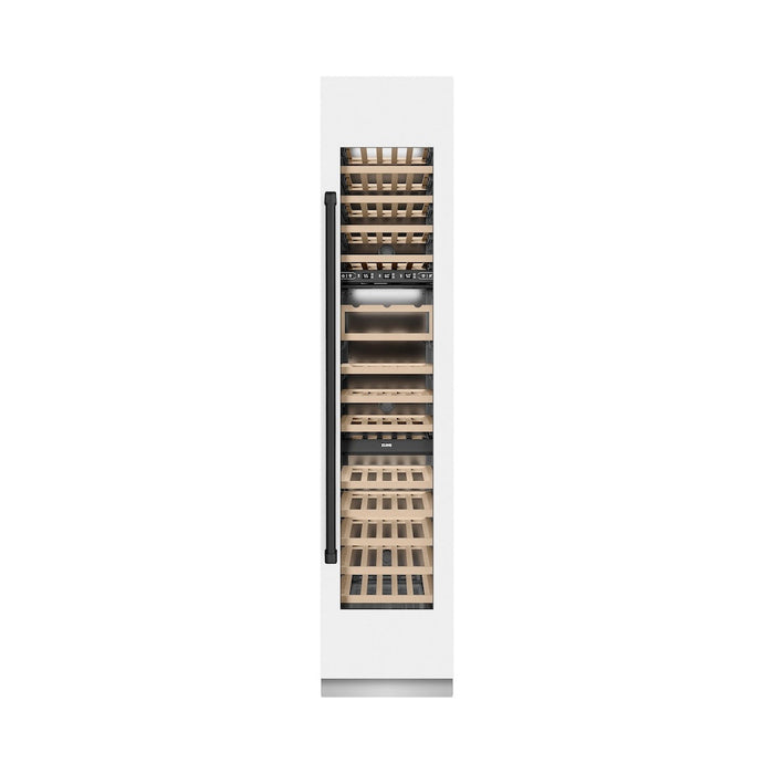 ZLINE Autograph Edition 18 in. 9.0 cu. ft. Triple Zone 68 Bottle Right Hinge Column Wine Cooler in White Matte with Matte Black Accents (RCWVRZ-WM-18-MB)
