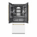 ZLINE Autograph Edition 36 in. 19.6 cu. ft. French Door Built-In Bottom Freezer Refrigerator with Water Dispenser and Ice Maker in White Matte with Graphite Gray Interior and Polished Gold Accents (GRBIVZ-WM-36-G)