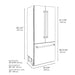 ZLINE Autograph Edition 36 in. 19.6 cu. ft. French Door Built-In Bottom Freezer Refrigerator with Water Dispenser and Ice Maker in White Matte with Graphite Gray Interior and Matte Black Accents (GRBIVZ-WM-36-MB)