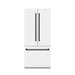 ZLINE Autograph Edition 36 in. 19.6 cu. ft. French Door Built-In Bottom Freezer Refrigerator with Water Dispenser and Ice Maker in White Matte with Graphite Gray Interior and Matte Black Accents (GRBIVZ-WM-36-MB)