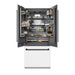 ZLINE Autograph Edition 36 in. 19.6 cu. ft. French Door Built-In Bottom Freezer Refrigerator with Water Dispenser and Ice Maker in White Matte with Graphite Gray Interior and Matte Black Accents (GRBIVZ-WM-36-MB)