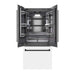 ZLINE Autograph Edition 36 in. 19.6 cu. ft. French Door Built-In Bottom Freezer Refrigerator with Water Dispenser and Ice Maker in White Matte with Graphite Gray Interior and Matte Black Accents (GRBIVZ-WM-36-MB)