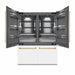 ZLINE Autograph Edition 60 in. 32.2 cu. ft. French Door Built-In Bottom Freezer Refrigerator with Water Dispenser and Ice Maker in White Matte with Graphite Gray Interior and Champagne Bronze Accents (GRBIVZ-WM-60-CB)