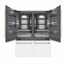 ZLINE Autograph Edition 60 in. 32.2 cu. ft. French Door Built-In Bottom Freezer Refrigerator with Water Dispenser and Ice Maker in White Matte with Graphite Gray Interior and Champagne Bronze Accents (GRBIVZ-WM-60-CB)