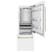 ZLINE Autograph Edition 30 in. 16.1 cu. ft. Built-In Bottom Freezer Refrigerator with Water Dispenser and Ice Maker in White Matte with Champagne Bronze Accents (RBIVZ-WM-30-CB)