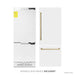 ZLINE Autograph Edition 30 in. 16.1 cu. ft. Built-In Bottom Freezer Refrigerator with Water Dispenser and Ice Maker in White Matte with Champagne Bronze Accents (RBIVZ-WM-30-CB)