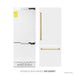 ZLINE Autograph Edition 30 in. 16.1 cu. ft. Built-In Bottom Freezer Refrigerator with Water Dispenser and Ice Maker in White Matte with Polished Gold Accents (RBIVZ-WM-30-G)