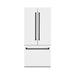 ZLINE Autograph Edition 36 in. 19.6 cu. ft. French Door Built-In Bottom Freezer Refrigerator with Water Dispenser and Ice Maker in White Matte with Matte Black Accents (RBIVZ-WM-36-MB)