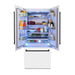 ZLINE Autograph Edition 36 in. 19.6 cu. ft. French Door Built-In Bottom Freezer Refrigerator with Water Dispenser and Ice Maker in White Matte with Matte Black Accents (RBIVZ-WM-36-MB)