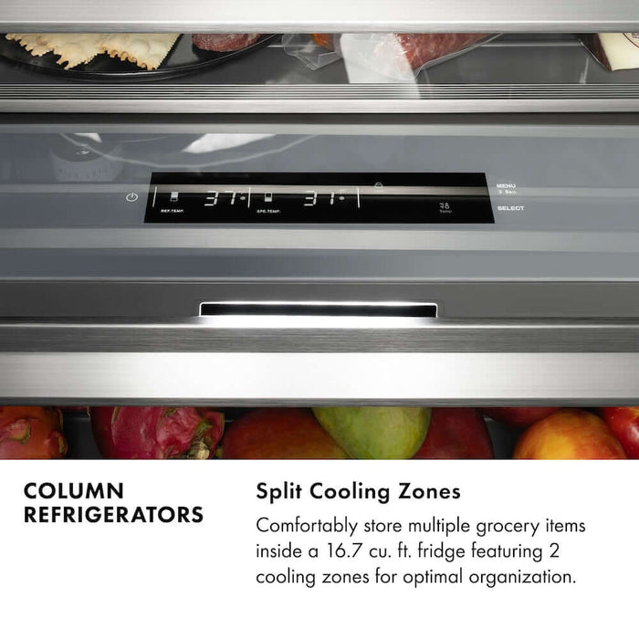 ZLINE Autograph Edition 30 in. 16.7 cu. ft. Panel Ready Column Refrigerator with Graphite Gray Interior and Matte Black Accents (RBCRVZ-30-MB)