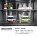ZLINE Autograph Edition 60 in. 32.2 cu. ft. French Door Built-In Bottom Freezer Refrigerator with Water Dispenser and Ice Maker in Satin Stainless Steel with Graphite Gray Interior and Champagne Bronze Accents (GRBIVZ-SN-60-CB)