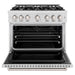 ZLINE 36 in. 5.2 cu. ft. Classic Dual Fuel Range with 6 Burner Gas Cooktop and Electric Convection Oven in Satin Stainless Steel (CDRS-36)