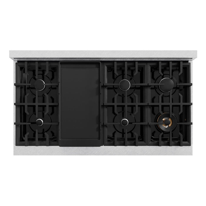 ZLINE 48 in. 6.7 cu. ft. Classic Double Oven Dual Fuel Range with 8 Burner Gas Cooktop in Satin Stainless Steel (CDRS-48)