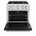 ZLINE 30 in. 4.2 cu. ft. Classic Dual Fuel Range with 4 Burner Gas Cooktop and Electric Convection Oven in Satin Stainless Steel with Black Matte Door (CDRS-BLM-30)
