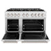 ZLINE 48 in. 6.7 cu. ft. Classic Double Oven Dual Fuel Range in Satin Stainless Steel with 8 Brass Burners (CDRS-BR-48)