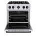 ZLINE Autograph Edition 30 in. 4.2 cu. ft. Classic Dual Fuel Range with 4 Burner Gas Cooktop and Electric Convection Oven in Satin Stainless Steel with Matte Black Accents (CDRSZ-30-MB)